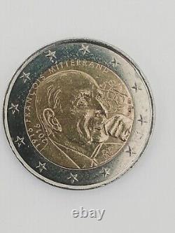 Pièce 2 euros commémorative François Mitterrand FRANCE 2016. Fautée. Très Rare