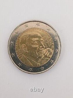 Pièce 2 euros commémorative François Mitterrand FRANCE 2016. Fautée. Très Rare