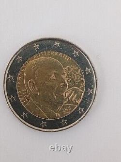 Pièce 2 euros commémorative François Mitterrand FRANCE 2016. Fautée. Très Rare