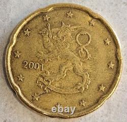 Pièce 20 Cent Euro Finlande 2001 très Rare fauté