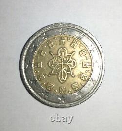 Pièce De 2 Euros, très rare (Fauté). Portugal 2002 RARE