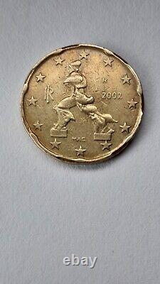 Pièce De 20 Centimes Italie 2002 Très Rare Erreur De Frappe Sur La Rondelle