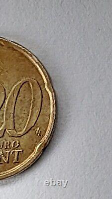 Pièce De 20 Centimes Italie 2002 Très Rare Erreur De Frappe Sur La Rondelle