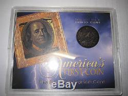 Piece Tres Rare Fugio Cent En Coffret America's First Coin Luck Porte Bonheur