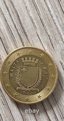 Pièce argent 50 centimes très rares (euro malte 2017)