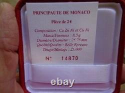 Pièce de 2 MONACO 2010 B. E 25.000 Exemplaires -Très Rare