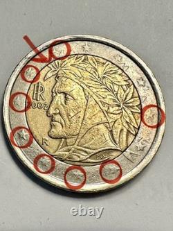 Pièce de 2 euro de l'année 2002 Italy Dante Alighieri très rare