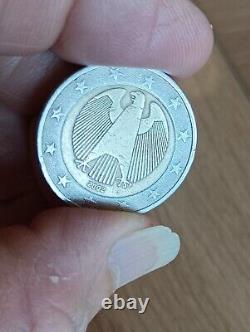 Pièce de 2 euros Allemagne FAUTÉE TRES RARE 2002 Lettre J mal cadré
