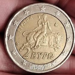 Pièce de 2 euros Grecque 2002 TRES RARE avec faute d'impression S