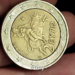 Pièce de 2 euros Grecque 2002 TRES RARE avec faute d'impression S