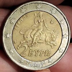 Pièce de 2 euros Grecque 2002 TRES RARE avec faute d'impression S