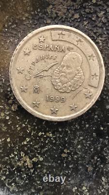 Pièce de Monnaie Espagne Juan Carlos 1 Cervantès 50 Centimes Euro 1999 très rare