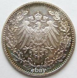 Pièce de Monnaie Reich Allemand Empire 1/2 Mark 1912 J En Proof Très Rare