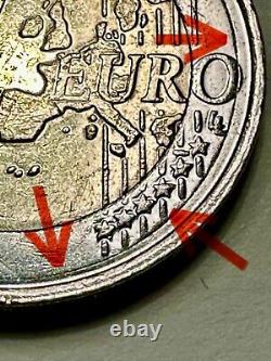 Pièce de monnaie 2 euro Belgique 2000 avec des erreurs de frappe très rare