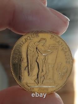Pièce en or 50 fr génie 1887 A 16.12 gr or 301 ex frappés, pièce trés rare
