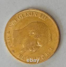 Pièce or 10 Francs 1859 A. Demi NAPOLÉON III. Très rare FDC Monnaie collection