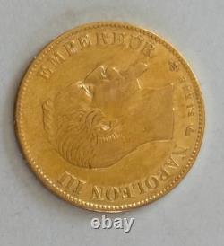 Pièce or 10 Francs 1859 A. Demi NAPOLÉON III. Très rare FDC Monnaie collection
