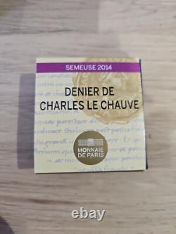Pièce or Monnaie de Paris 50 Denier Charles le Chauve 2014- 35/1000 Très Rare