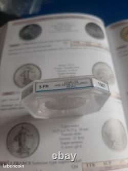 Pièce très rare monnaie 5 francs semeuse PRÉSÉRIE 1967 en cupro-nickel