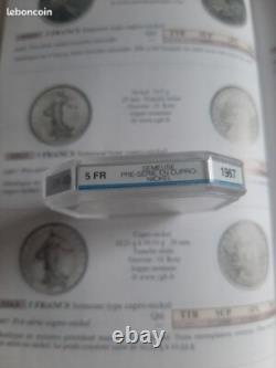 Pièce très rare monnaie 5 francs semeuse PRÉSÉRIE 1967 en cupro-nickel