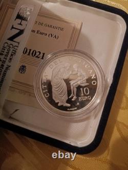 Pièces 10 Euros Vatican Certifié En Argent Très Très Rare