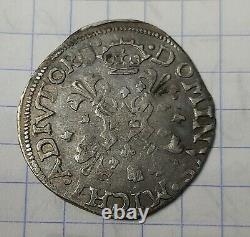 Pieces de monnaie TRÈS RARE 1/10 Écu Philippe II De Brabant, Pays-Bas Espagnols