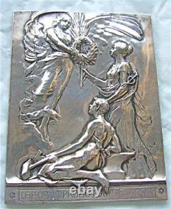 Plaque en ARGENT ART /NOUVEAU signée A. BERTRAND TRÈS RARE