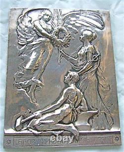 Plaque en ARGENT ART /NOUVEAU signée A. BERTRAND TRÈS RARE