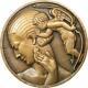 R2012 Très Rare Fonte Médaille Uniface Art Déco Aphrodite Cupidon Delannoy Sup