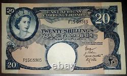 RARE very SCARCE 20 shillings 1958 AFRIQUE DE L'EST en UNC NEUF très très RARE