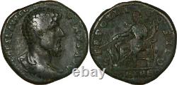 ROME Sesterce LUCIUS VERUS 163 AD Fortuna assise 21.19 g. TRES RARE