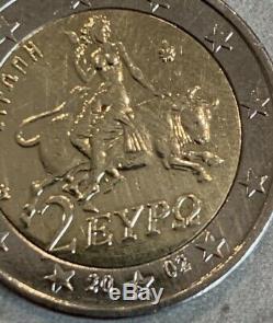 Rare piéce 2 année 2002 Gréce frappé du S Suomi Piece 2 euros très rare 2002 S