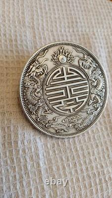 Rare pièces commémoratives dragon dynastie (QING), argent dollars, très bon état