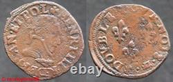 Royale! Double tournois d'HENRI III, sans date S, Troyes en TTB-, TRES RARE