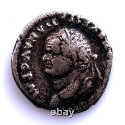 S. C. Rome-Tito. Denier Capricorne Rome 79-81 Ap. J. C. Argent 3,2 G. Très Rare