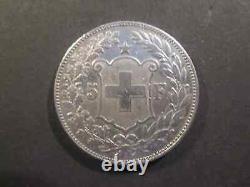 SUISSE Monnaie 5 francs argent 1900 b très rare