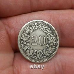 Suisse 20 Rappen 1851 Bb -tres Rare #5m16