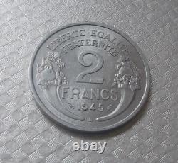 Sup/spl 2 Francs 1945 B. Etat Très Rare/ France