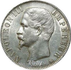 T5901 TRES RARE 5 Francs NapolÃ©on III 1855 BB Argent Silver SUPERBE +++ F O
