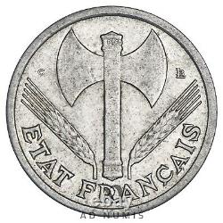 TRES RARE 1 Franc 1944 Petit C Etat Français Bazor TTB France Aluminium