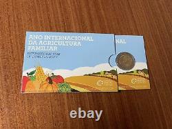 TRES RARE 2 eur BE Belle Epreuve Proof Portugal 2014 Agriculture Familiale