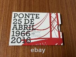 TRES RARE 2 eur BE Belle Epreuve Proof Portugal 2016 50 Ans Pont 25 Avril 1966