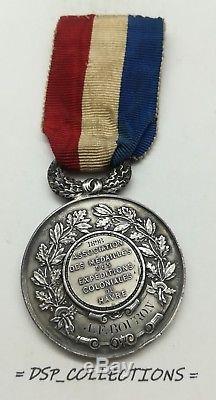 TRÈS RARE MÉDAILLE ARGENT EXPÉDITIONS COLONIALES du HAVRE 1898 // Réf8-MD