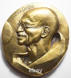 TRES RARE MEDAILLE UNESCO MdP DE TREMOIS REPRESENTANT LE MAHATMA GANDHI 1994