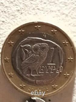 TRES RARE PIÈCE GRECE DE 1 EURO -2002-AVEC S DANS l'ETOILE DU BAS