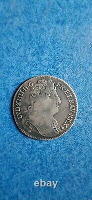 Tres Rare 1/4 Ecu Louis XIV 3 Couronnes 1711 S Reims Monnaie Argent Silver