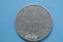 Tres Rare 5 Francs Sous Le I Tranche Relief 1830 A Ttb