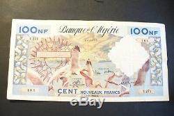 Tres Rare Ancien Billet 100 Nf Algérie 10/02/1961 Ttb