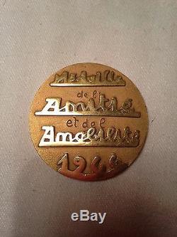 Tres Rare! Art Deco Medaille De L'amitie Et De L'amabilite Jean Despres