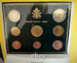 Très Rare Coffret Euro Vatican 2005 BU 8 Pièces JEAN-PAUL II